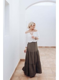 BYPIAS - Salsa Linen Skirt - Olive