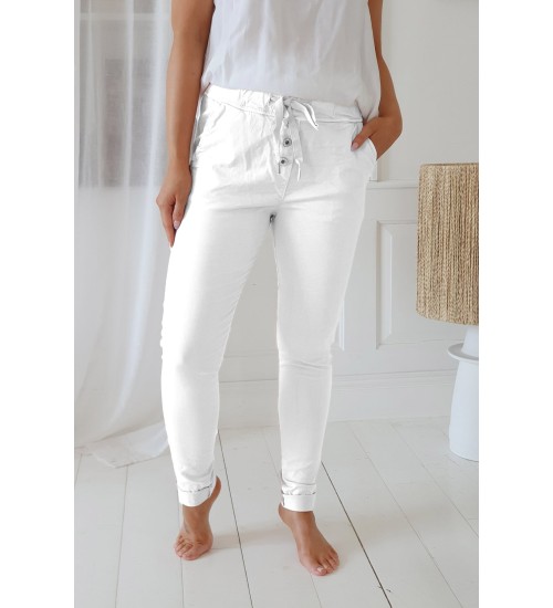 BYPIAS - Casual Tencel Joggers - White
