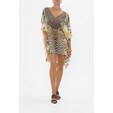 CAMILLA - Short Kaftan with Cuff - Jaguar