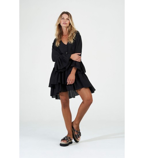 ESTILO EMPORIO - Cotton Silk Tula Dress - Black