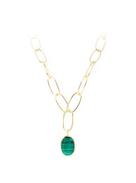 FAIRLEY - Free Form Malachite Link Necklace
