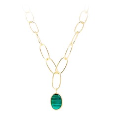 FAIRLEY - Free Form Malachite Link Necklace