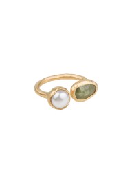 FAIRLEY - Pearl & Green Sapphire Ring