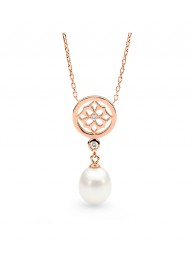IKECHO PEARLS - FreshwaterPearl 14K Rose Gold Plated CZ Necklace
