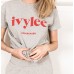 IVYLEE COPENHAGEN - Reese T-Shirt - Grey Melange/Red Logo