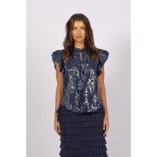 JOEY THE LABEL - Sequin Me Blouse - Indigo