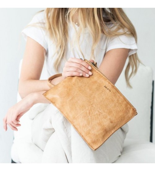 JUJU & CO - Large Flat Pouch Natural