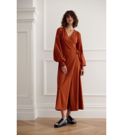 KINNEY - Marlow Wrap Dress - Terracotta