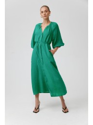 KINNEY - Coco Dress Linen - Green