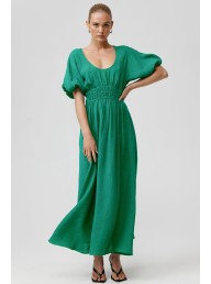 KINNEY - Poet Dress Linen - Green 