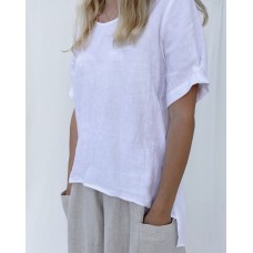 LISA BROWN - Loni Linen Tee - White