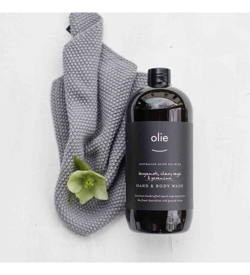 OLIEVE & OLIE - Hand and Body Wash 1Litre - Bergamot, Clary, Sage & Geranium