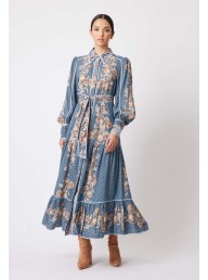 ONCEWAS - Tallitha Linen Shirt Dress - Como Flower