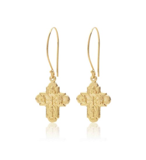 SILK & STEEL - Super Cross Earrings Gold