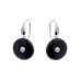 SYBELLA - Black Rhodium Round CZ Ceramic Earrings on Sybella Hook