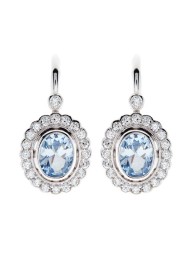 SYBELLA - Elizabeth Oval Blue Cubic Zirconia Earrings