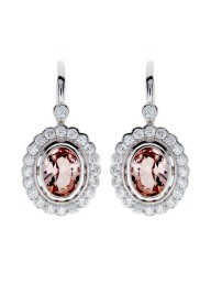 SYBELLA - Elizabeth Oval Pink Cubic Zirconia Earrings