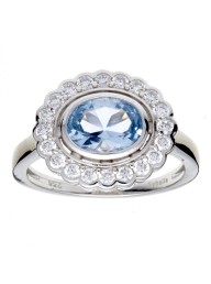 SYBELLA - Elizabeth Oval Blue Cubic Zirconia Ring