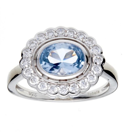 SYBELLA - Elizabeth Oval Blue Cubic Zirconia Ring