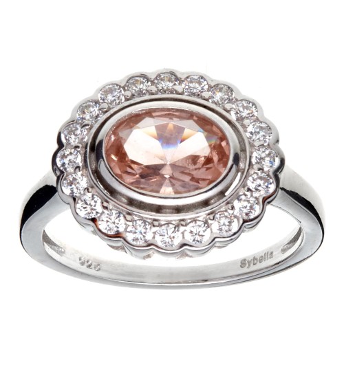 SYBELLA - Elizabeth Oval Pink Cubic Zirconia Ring