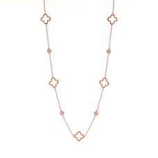 SYBELLA - Rose Gold Flower & Cubic Zirconia Necklace