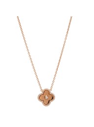 SYBELLA - Solid Rose Gold Plate & Cubic Zirconia Flower Pendent on Fine Chain