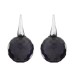 SYBELLA - Rhodium Facetted Saphire Ball Earrings