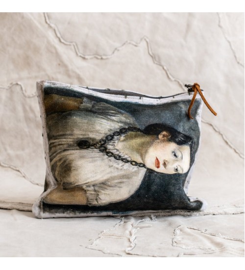 Swarm Canvas Painting Zip Clutch - Isabelle