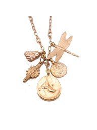 ZAZA CULTURE - Franciska Journey Necklace Rose Gold with Rose Gold Tarras Coin
